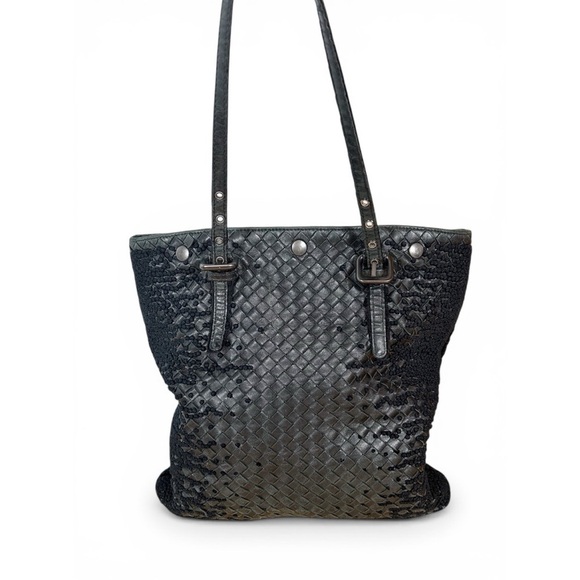 Bottega Veneta Handbags - Bottega Veneta Intrecciato Leather & Wool Tote Bag